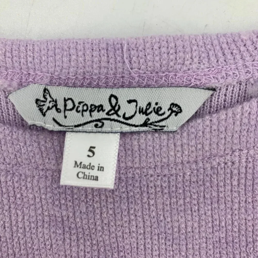 Pippa and Julie Kid's Long Sleeve Sweater Floral‎ Dress Size 5 NWT